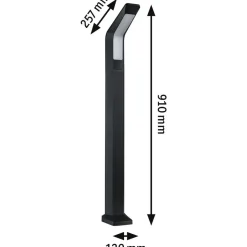 LED-pollarivalaisin liiketunnistimella Paulmann Merano, IP44, 91cm, 3000K, korroosionkestävä, antrasiitti