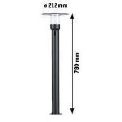 LED-pollarivalaisin liiketunnistimella Paulmann Sienna, 78cm, IP44, 3000K, korroosionkestävä, antrasiitti