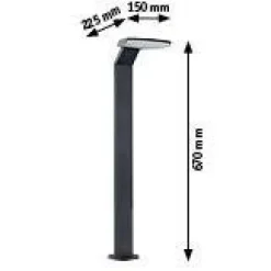LED-pollarivalaisin liiketunnistimella Paulmann Zenera, 67cm, IP44, 3000K, korroosionkestävä, antrasiitti
