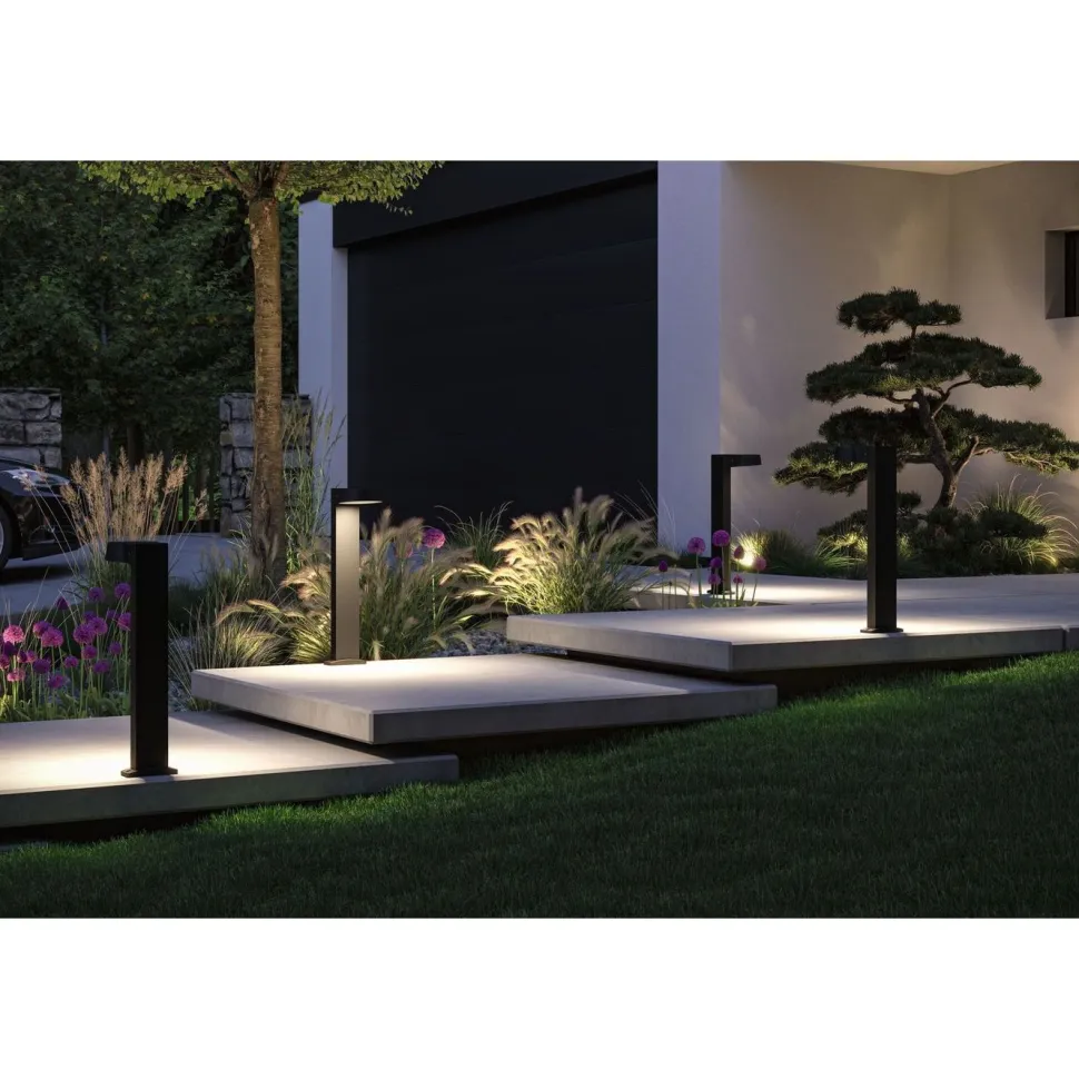 LED-pollarivalaisin Paulmann Capea Grand, IP44, 3000K, antrasiitti