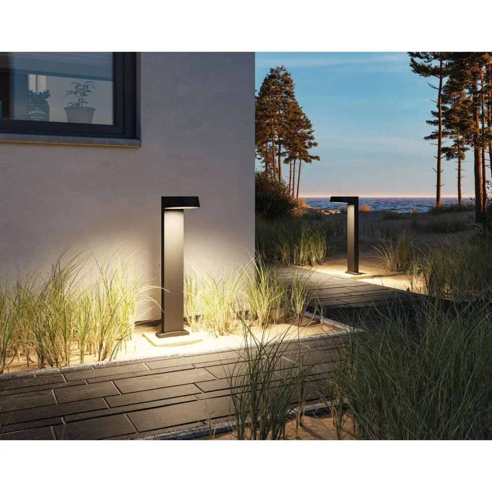 LED-pollarivalaisin Paulmann Capea Grand, IP44, 3000K, antrasiitti