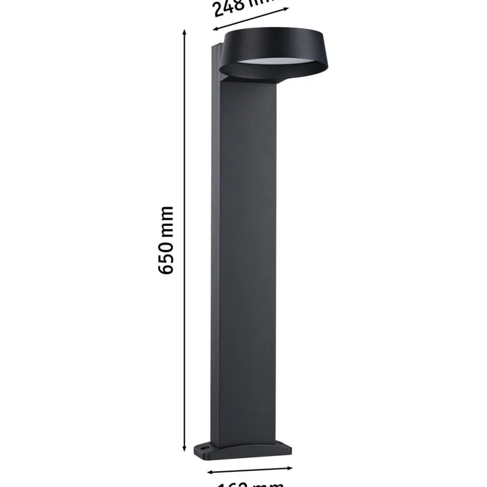 LED-pollarivalaisin Paulmann Capea Grand, IP44, 3000K, antrasiitti