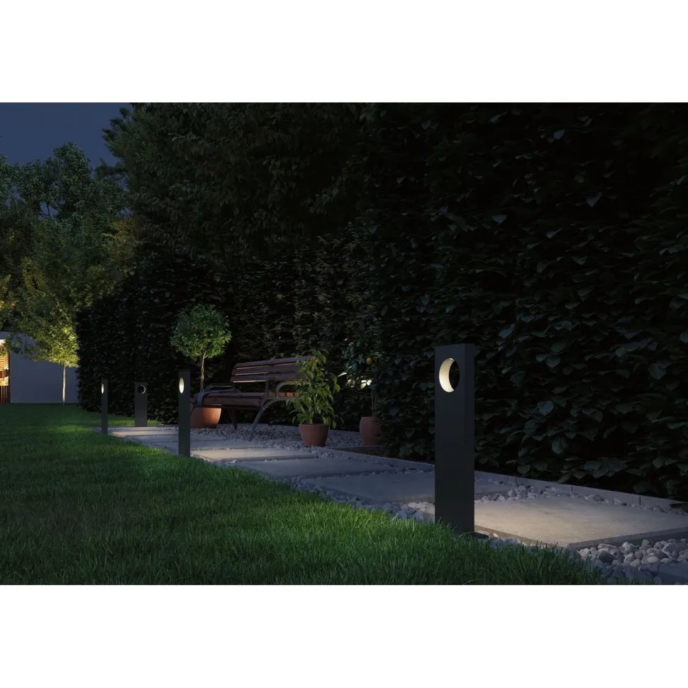 LED-pollarivalaisin Paulmann Ivo, IP65, 505mm, 3000K, 5.5W, 150lm, harmaa
