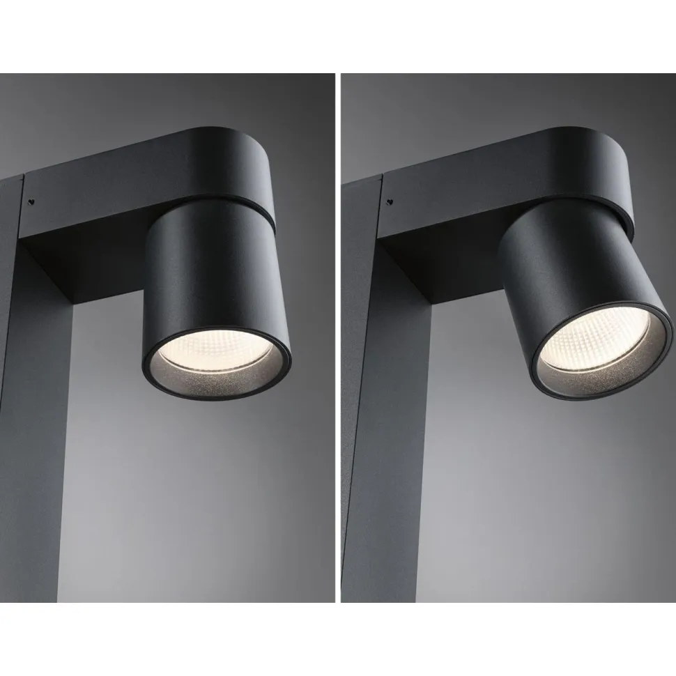 LED-pollarivalaisin Paulmann Kimu, IP44, 82.2cm, 2200K, antrasiitti