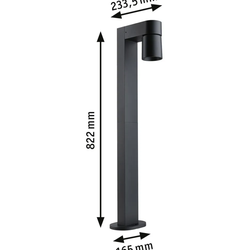 LED-pollarivalaisin Paulmann Kimu, IP44, 82.2cm, 3000K, antrasiitti