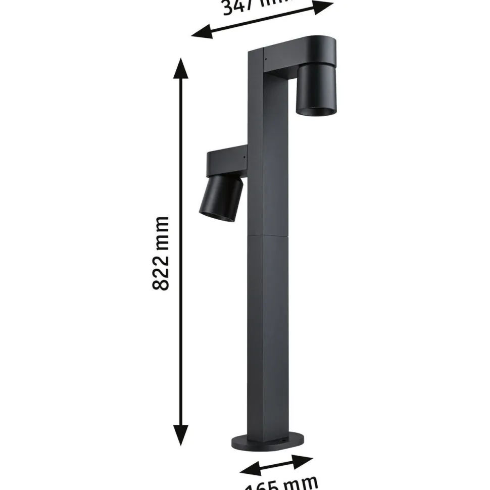 LED-pollarivalaisin Paulmann Kimu, 2-osainen, IP44, 82.2cm, 2200K, antrasiitti