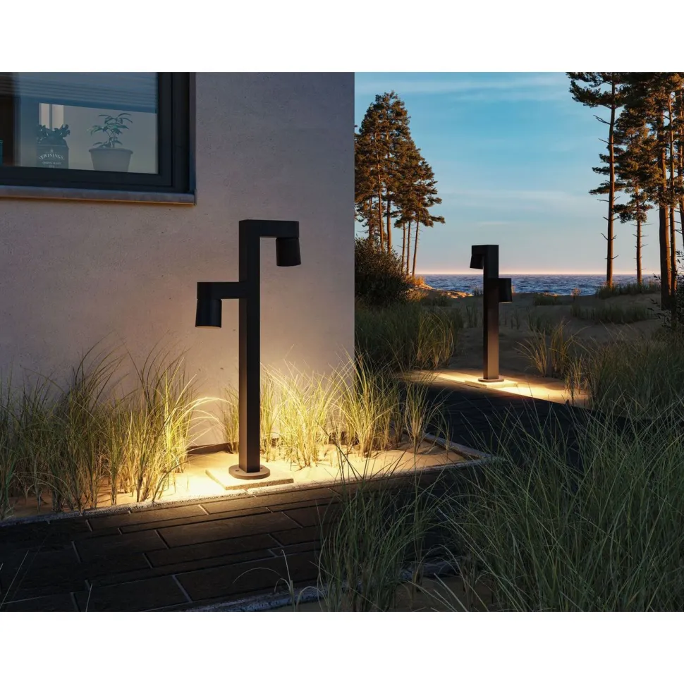 LED-pollarivalaisin Paulmann Kimu, 2-osainen, IP44, 82.2cm, 3000K, antrasiitti