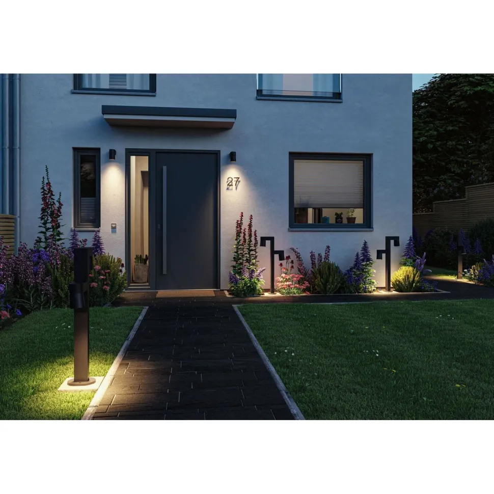 LED-pollarivalaisin Paulmann Kimu, 2-osainen, IP44, 82.2cm, 3000K, antrasiitti