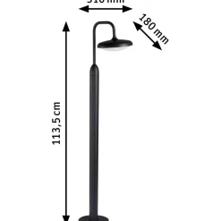 LED-pollarivalaisin Paulmann Nostro, IP44, 113.5cm, 3000K, korroosionkestävä, antrasiitti
