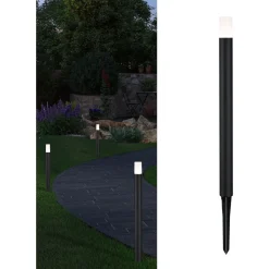 LED-pollarivalaisin Paulmann Plug & Shine Flarea, IP65, 20cm, 3000K, musta