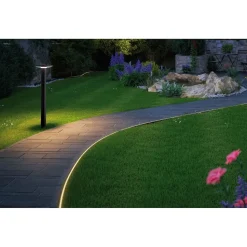 LED-pollarivalaisin Paulmann Plug & Shine Plate, IP44, 3000K, antrasiitti