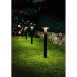 LED-pollarivalaisin Paulmann Plug & Shine Plate, IP44, 3000K, antrasiitti