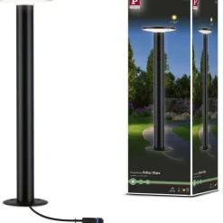 LED-pollarivalaisin Paulmann Plug & Shine Plate, IP44, 3000K, antrasiitti