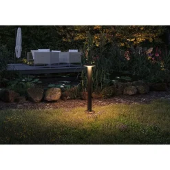 LED-pollarivalaisin Paulmann Plug & Shine Plate, IP44, 2200K, 7W, antrasiitti