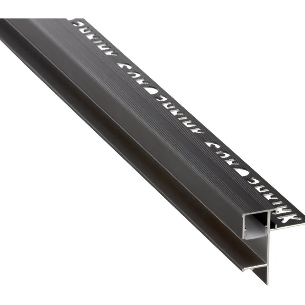 LED-porraslista Euroshrink 306A, alumiini, 12mm x 2.5m, mattahopea