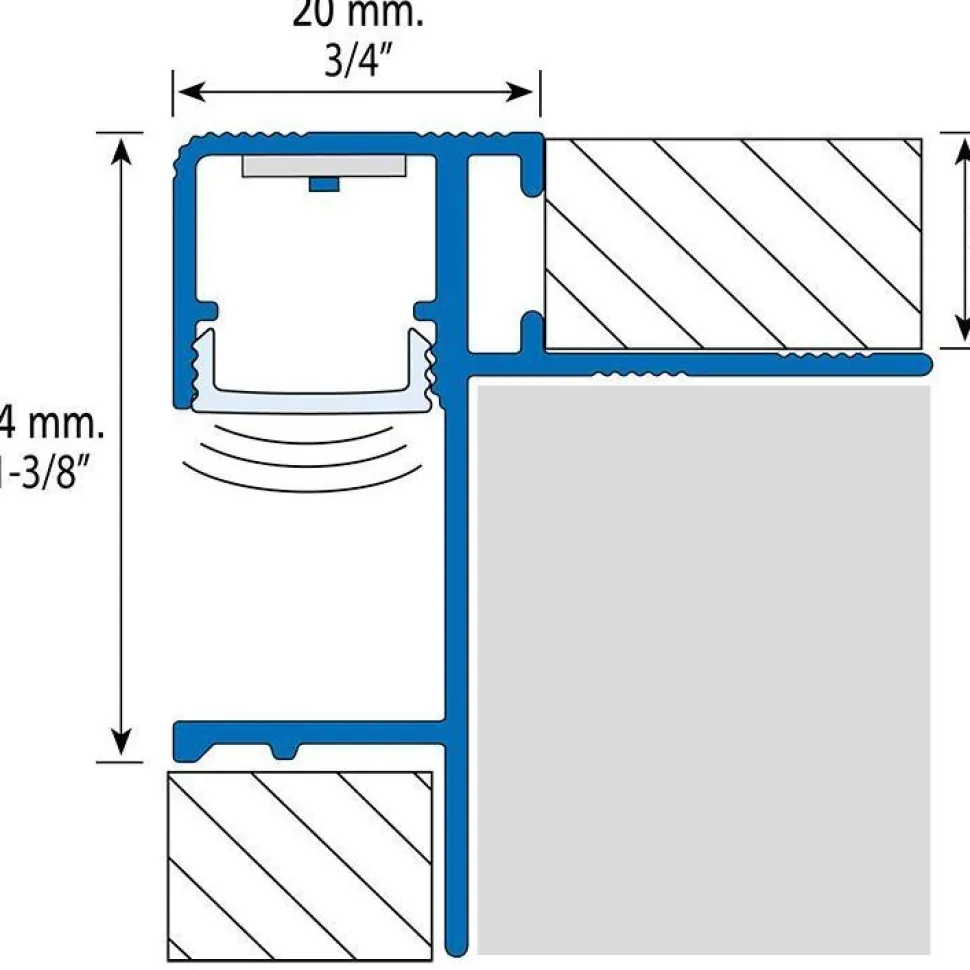 LED-porraslista Euroshrink 306A, alumiini, 12mm x 2.5m, mattahopea