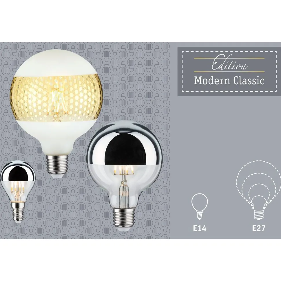 LED-pääpeililamppu Paulmann Modern Classic Edition Drop, E14, 220lm, 2.6W, 2700K, hopea