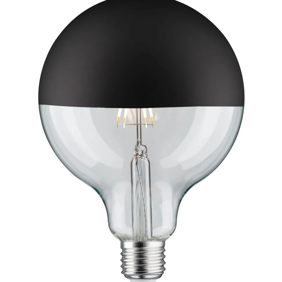 LED-pääpeililamppu Paulmann Modern Classic Edition Globe, E27, G125, 600lm, 6.5W, 2700K, himmennettävä, mattamusta