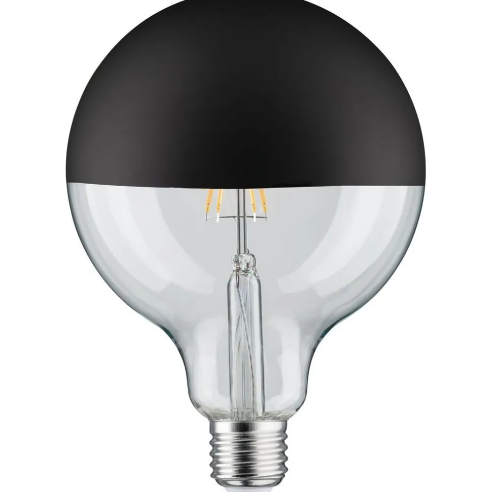 LED-pääpeililamppu Paulmann Modern Classic Edition Globe, E27, G125, 600lm, 6.5W, 2700K, himmennettävä, mattamusta