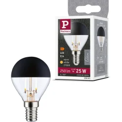 LED-pääpeililamppu Paulmann Modern Classic Edition Drop, 230V, E14, 250lm, 2.5W, 2700K, mattamusta
