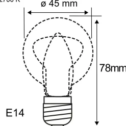 LED-pääpeililamppu Paulmann Modern Classic Edition Drop, 230V, E14, 250lm, 2.5W, 2700K, mattamusta