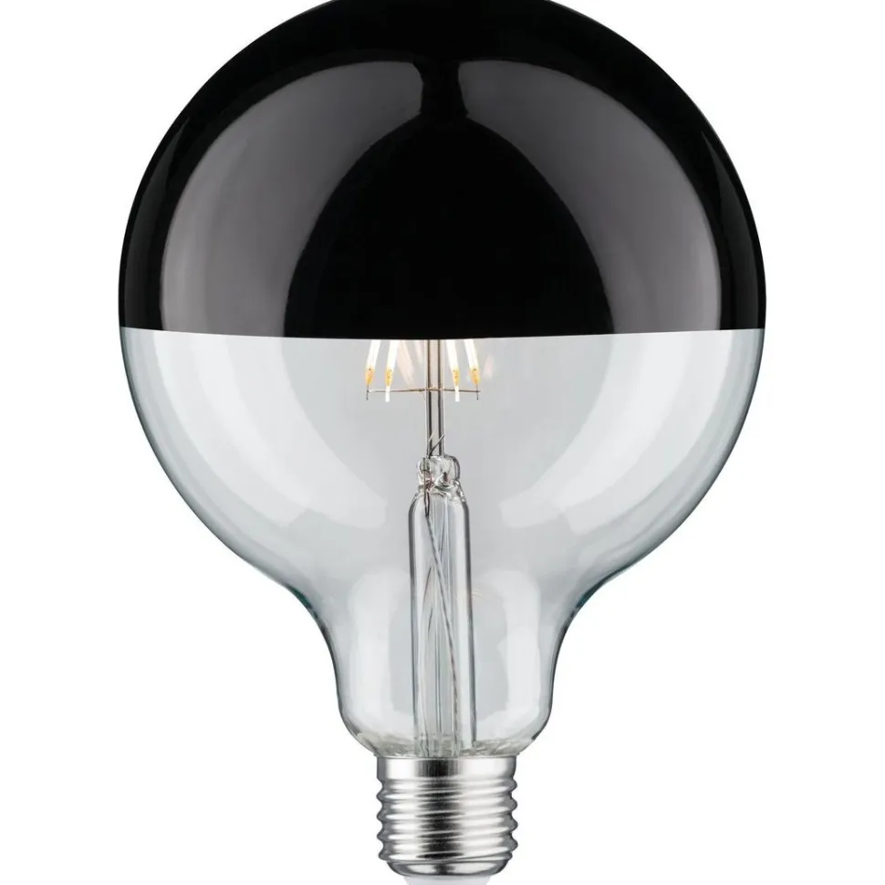 LED-pääpeililamppu Paulmann Modern Classic Edition Globe, E27, G125, 600lm, 6.5W, 2700K, himmennettävä, musta kromi