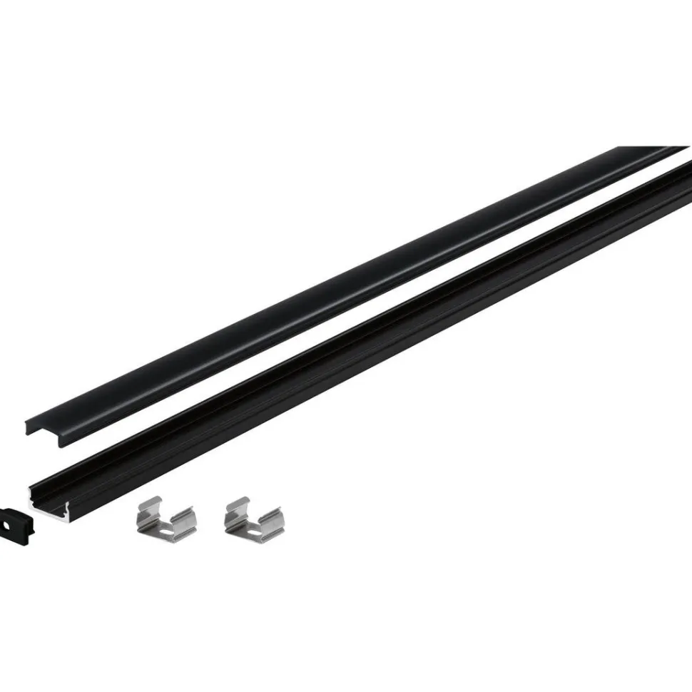LED-profiili diffuusorilla Paulmann Base, 1m, musta