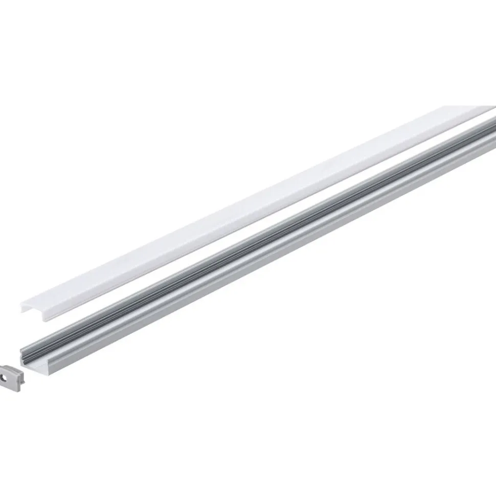 LED-profiili diffuusorilla Paulmann Base, 1m, anodisoitu alumiini