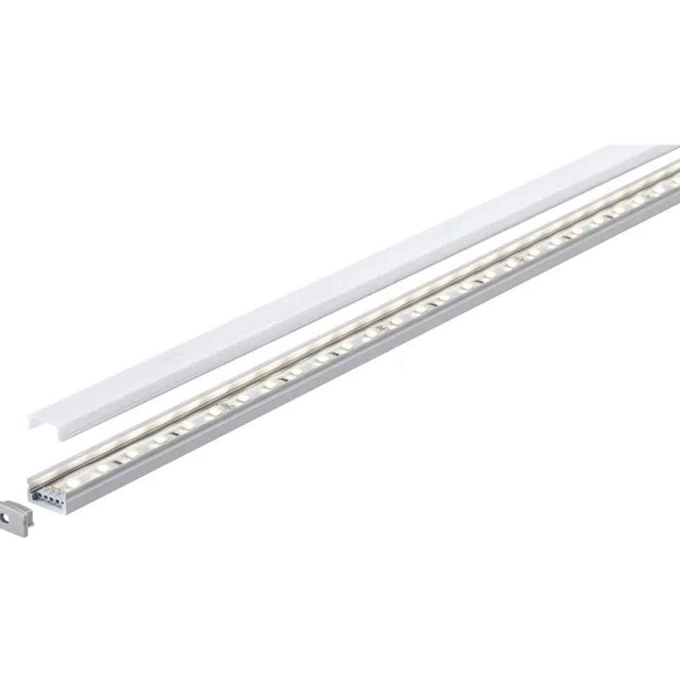 LED-profiili diffuusorilla Paulmann Base, 1m, anodisoitu alumiini