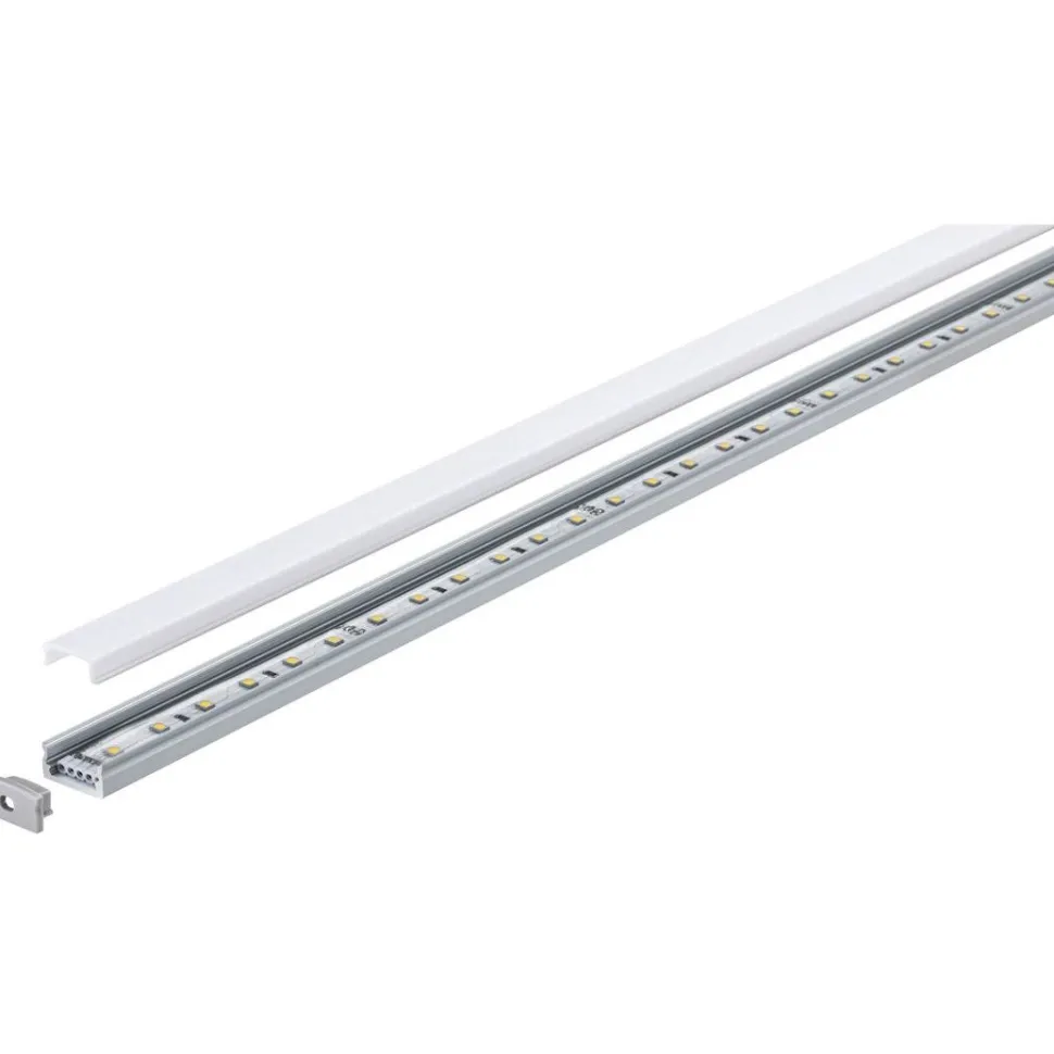 LED-profiili diffuusorilla Paulmann Base, 1m, anodisoitu alumiini