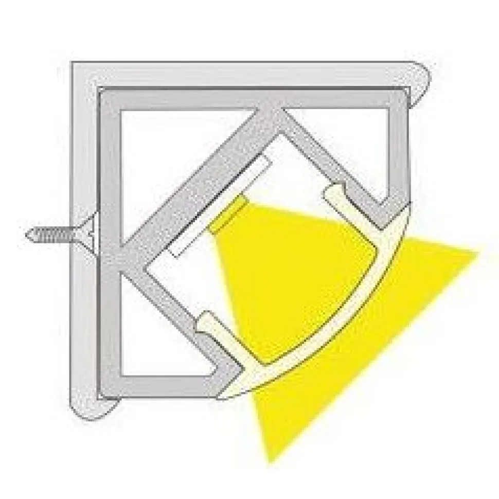 LED-profiili Limente LED-Corner 20 Lux 4000K 2m 28W valkoinen