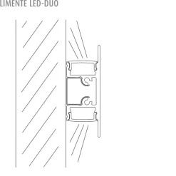 LED-profiili Limente LED-Duo 40 Lux 3000K valkoinen