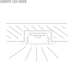 LED-profiili Limente LED-Inser 40 Lux 4000K 4 m alulook