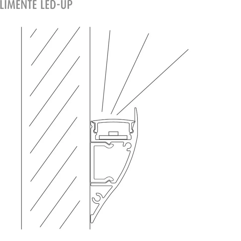 LED-profiili Limente LED-Up 40 Lux 3000K musta