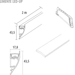 LED-profiili Limente LED-Up 20 Lux 4000K valkoinen