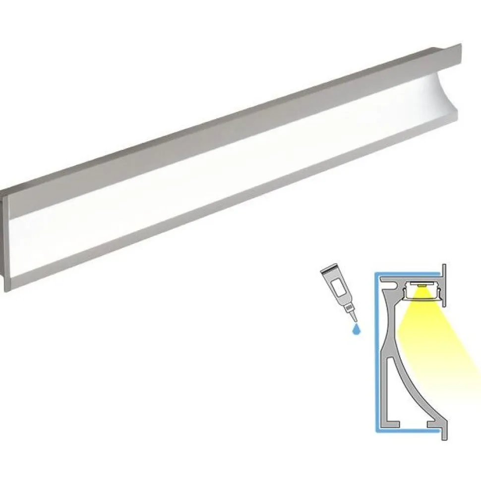 LED-profiili Limente LED-Wall 40 4000K 4m 48W alumiini