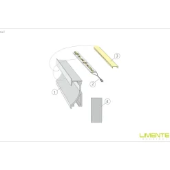 LED-profiili Limente LED-Wall 40 4000K 4m 48W alumiini