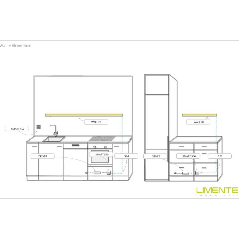 LED-profiili Limente LED-Wall 40 4000K 4m 48W alumiini