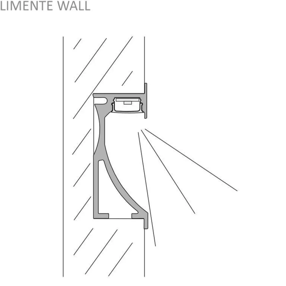 LED-profiili Limente LED-Wall 20 4000K 2m 29W alumiini