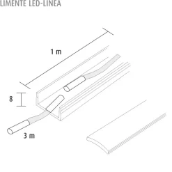 LED-profiili Limente LED-LINEA 20 LUX 3000K 2m 28W valkoinen