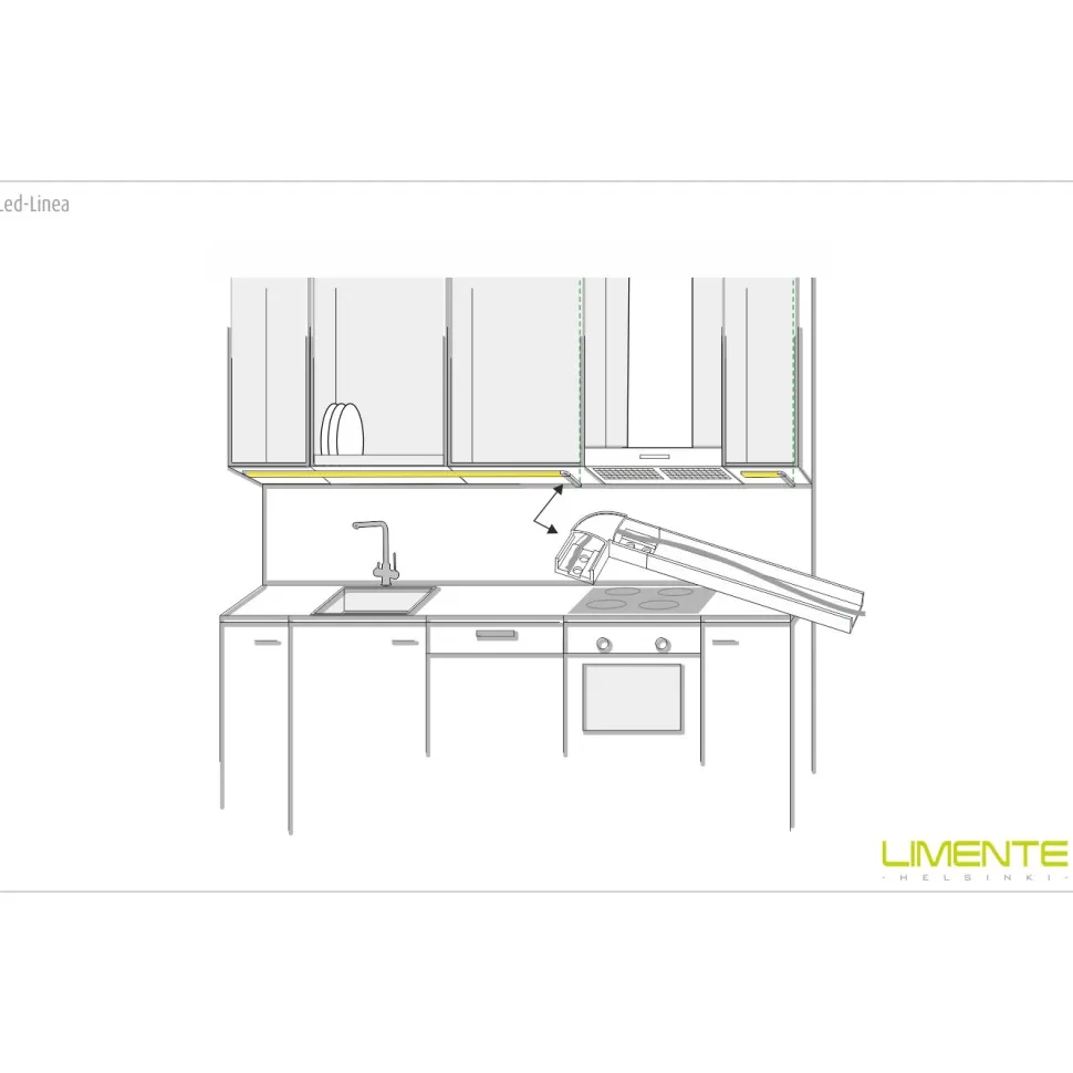 LED-profiili Limente LED-LINEA 20 LUX 3000K 2m 28W valkoinen