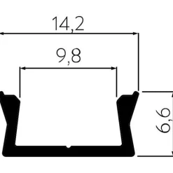 LED-profiilivalaisinsarja Savo Tudo 2500mm 4000K musta