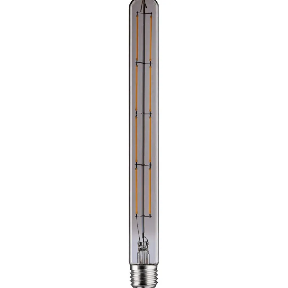 LED-putki Paulmann 1879 Edition Tube, E27, 806lm, 8.8W, 2700K, filamentti, himmennettävä, savulasi