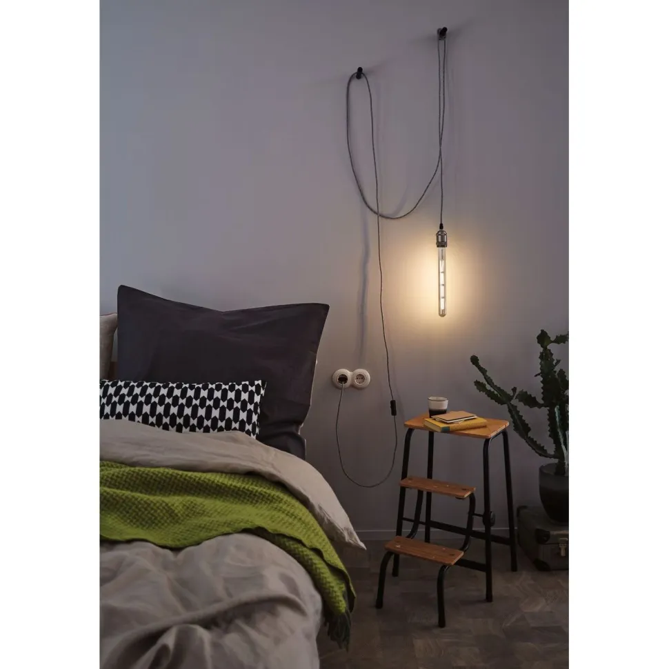 LED-putki Paulmann 1879 Edition Tube, E27, 806lm, 8.8W, 2700K, filamentti, himmennettävä, savulasi