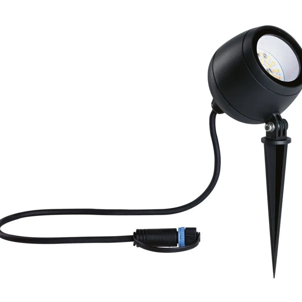LED-puutarhaspotti Paulmann Plug & Shine Kikolo, Smart Home Zigbee 3.0, IP65, säädettävä värilämpötila, antrasiitti