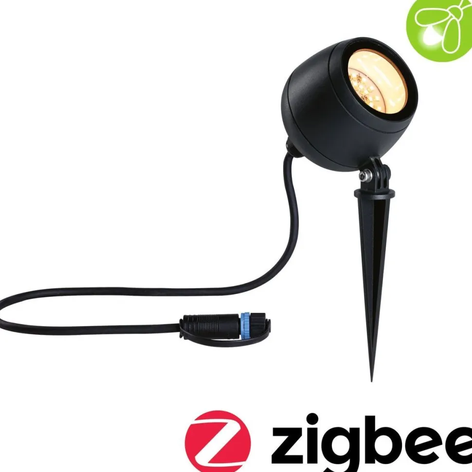 LED-puutarhaspotti Paulmann Plug & Shine Kikolo, Smart Home Zigbee 3.0, IP65, säädettävä värilämpötila, antrasiitti