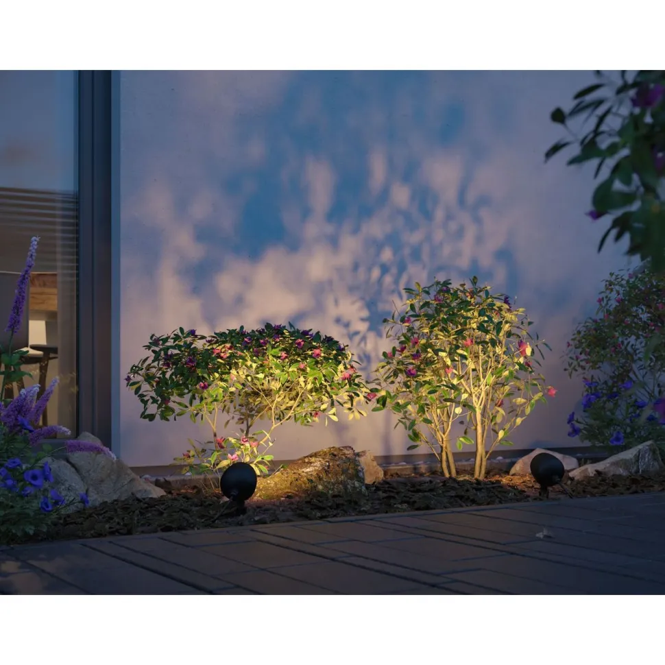 LED-puutarhaspotti Paulmann Plug & Shine Kikolo, Smart Home Zigbee 3.0, IP65, säädettävä värilämpötila, antrasiitti