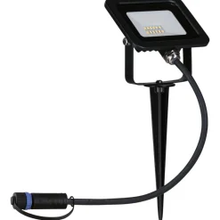 LED-puutarhaspotti Paulmann Plug & Shine Fluter, IP65, 3000K, 6,8W, musta