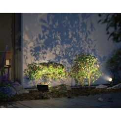LED-puutarhaspotti Paulmann Plug & Shine Fluter, IP65, 3000K, 6,8W, musta