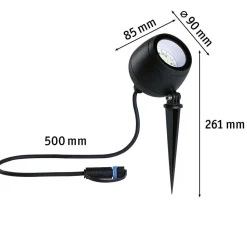 LED-puutarhaspotti Paulmann Plug & Shine Kikolo, Smart Home Zigbee 3.0, IP65, RGBW+, antrasiitti